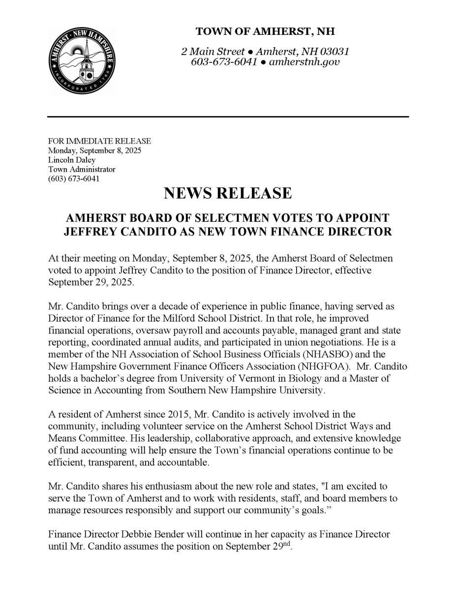Press Release - Finance Director