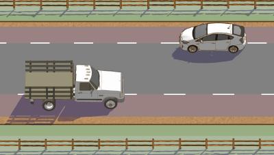 When two motor vehicles meet, motorists may need to encroach into the advisory shoulder space.